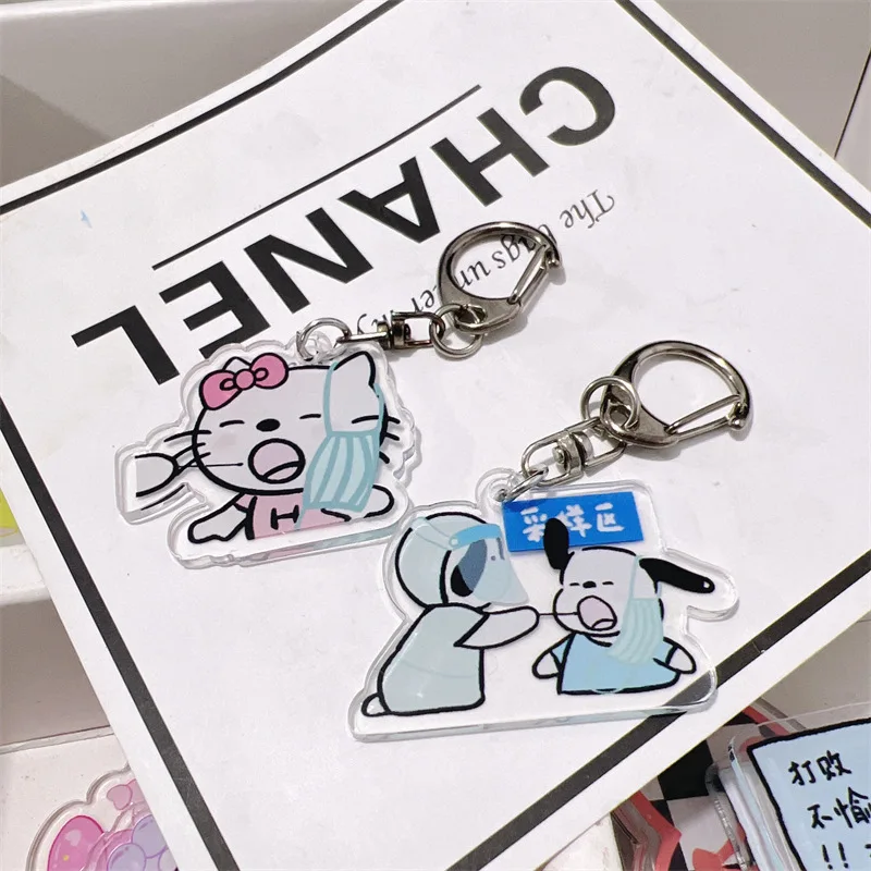 

Kawaii Sanrio Keychain Hellokittys Cartoon Cute Sweet Simple Bag Pendant Anime Exquisite Creative Accessories Girl Birthday Gift