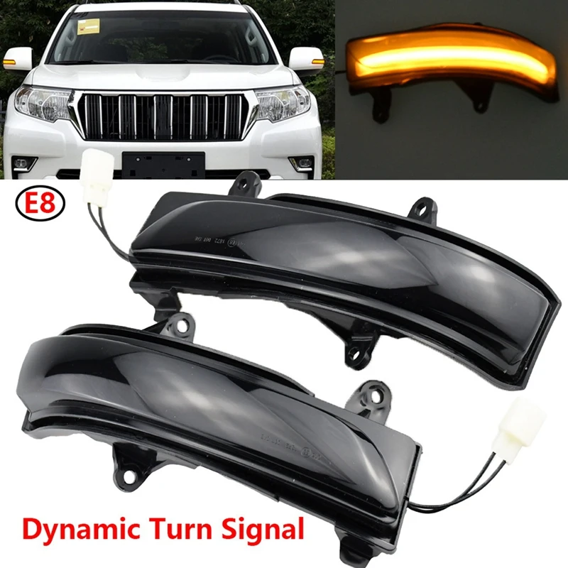 

LED Dynamic Turn Signal Light Rear View Side Mirror Indicator Lamps For Toyota Land Cruiser FJ200 LC200 Prado FJ150