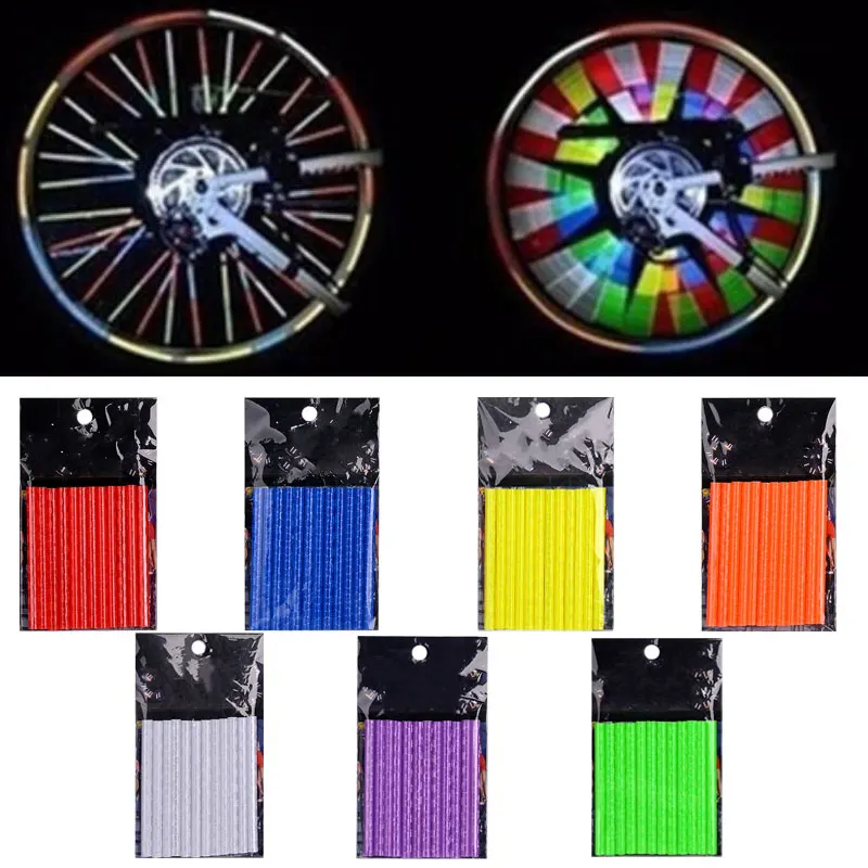 12 шт. светоотражающие трубки для велосипедных колес