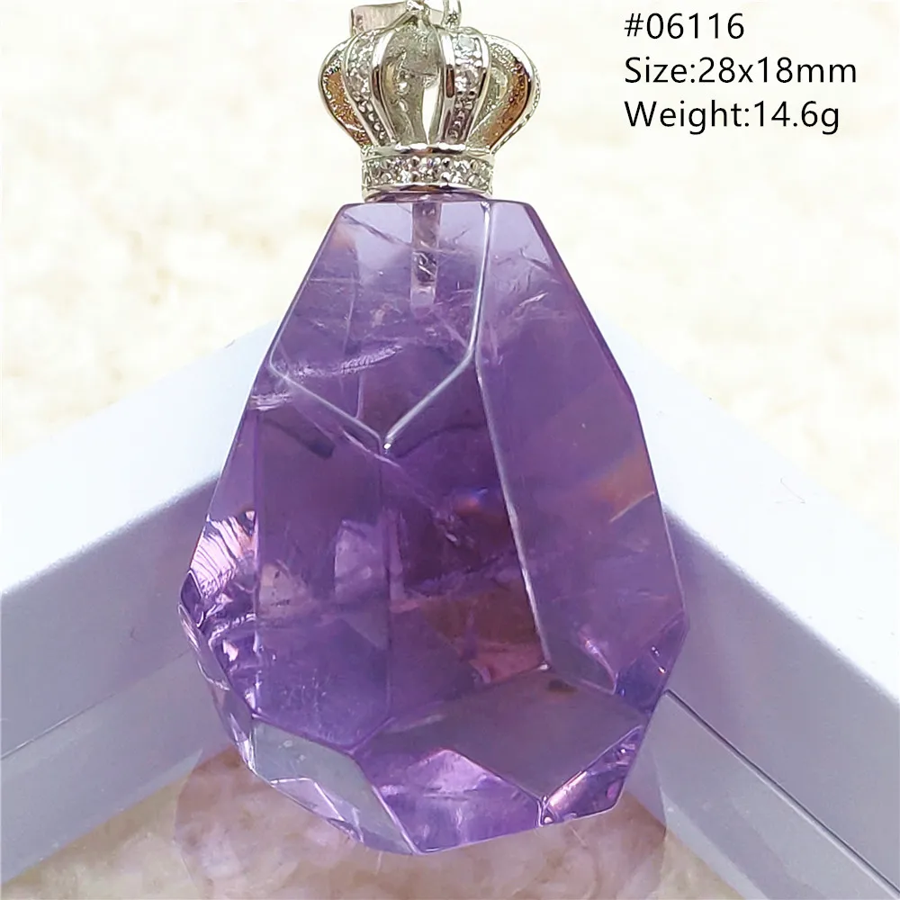 Натуральный Фиолетовый аметист кварцевый кулон граненые бусины кварц для женщин