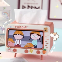 mobile phone holder pink tissue box tv multi functional creative desktop cartoon cute kawaii paper storage box organizer plastic