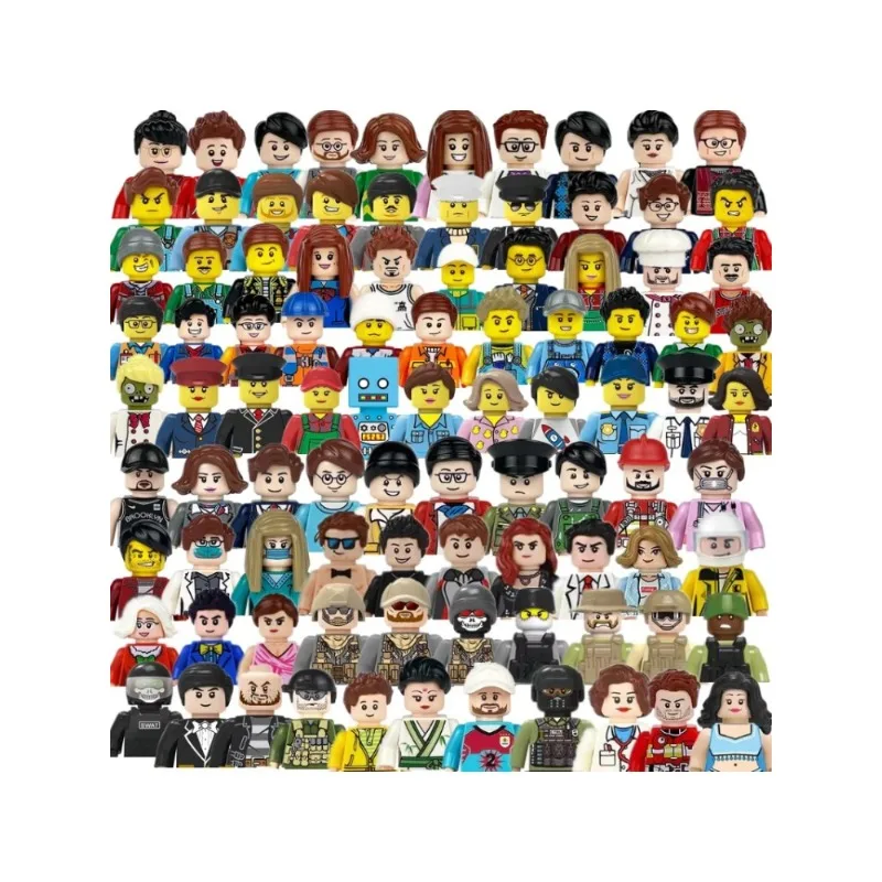 Миниатюрные фигурки из города набор строительных блоков типа куклы полицейские