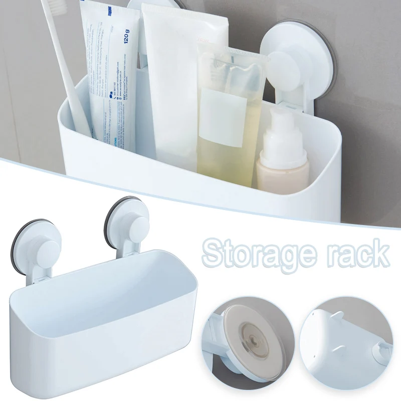 

Suction Cup Punch Free Storage Rack Bathroom Toiletry Storage Rack Wall Shelf Kitchen Bathroom Toothbrush Organizer