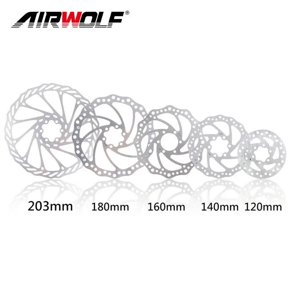 AIRWOLF-Rotor de freno de disco para bicicleta de montaña, rotores de 6 pernos de 203, 180, 160, 140 y 120mm