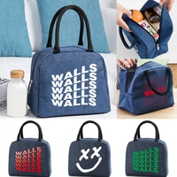 insulated lunch bag for women cooler bag portable lunch box ice pack tote kids picnic case food bags for work walls pattern