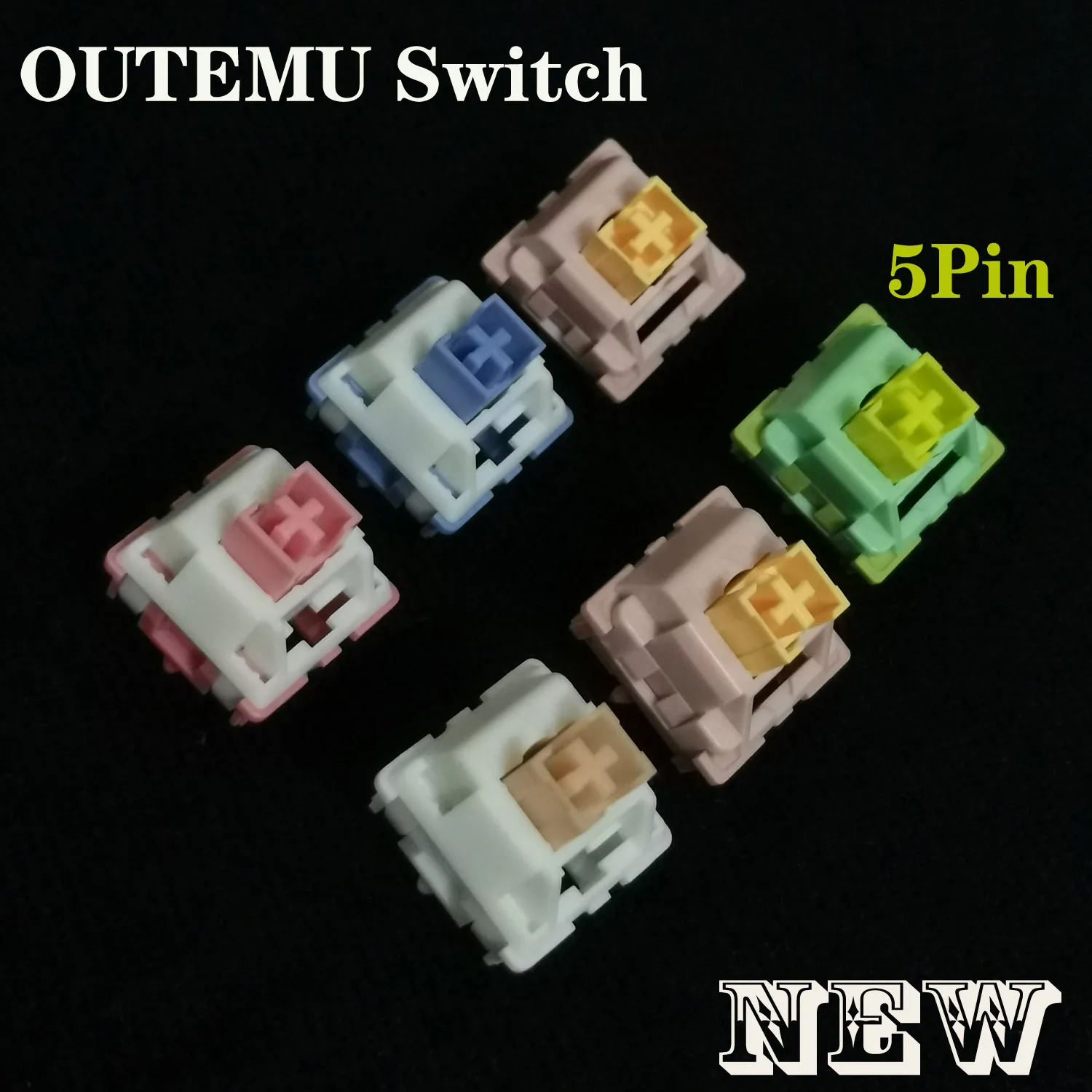 

Механическая клавиатура Outemu с бесшумным Кремовым желтым переключателем, 5-контактная тактильная Линейная, синяя, розовая, персиковая, лимонная, пользовательские игровые переключатели RGB MX