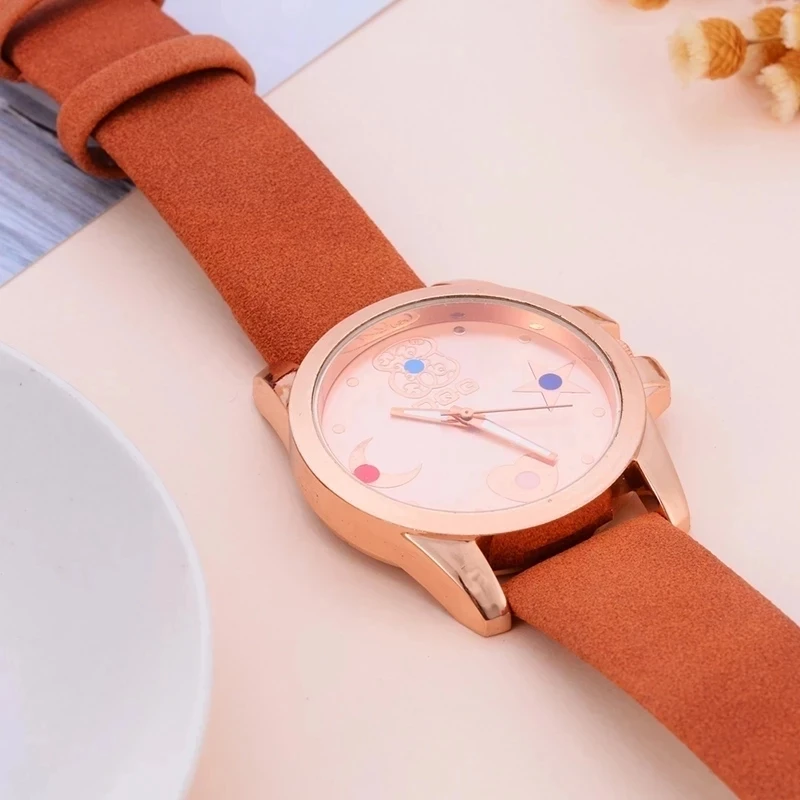 Zegarek Damski 2023 Hot Selling Latest Top Brand Bear Women Watch Fashion Leather Quartz Women's Watches Girl Gift Reloj Mujer