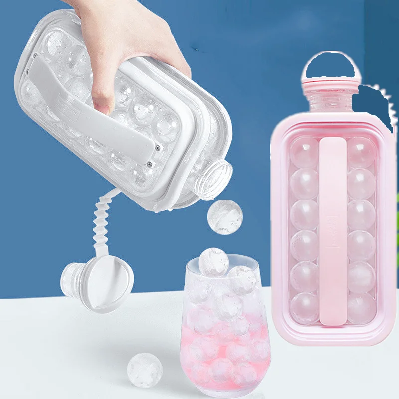 

Portable 2In1 Ice Ball Maker 17 Grid Ice Bottle Cubic Container Ice Cube Round Tray Mold DIY Iattice Kettle Bar Kitchen Tool