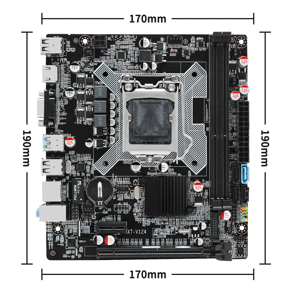 Материнская плата MUCAI B75 LGA 1155 комплект с процессором Intel core i7 3770 и DDR3 16 Гб (2*8 ГБ) 1600