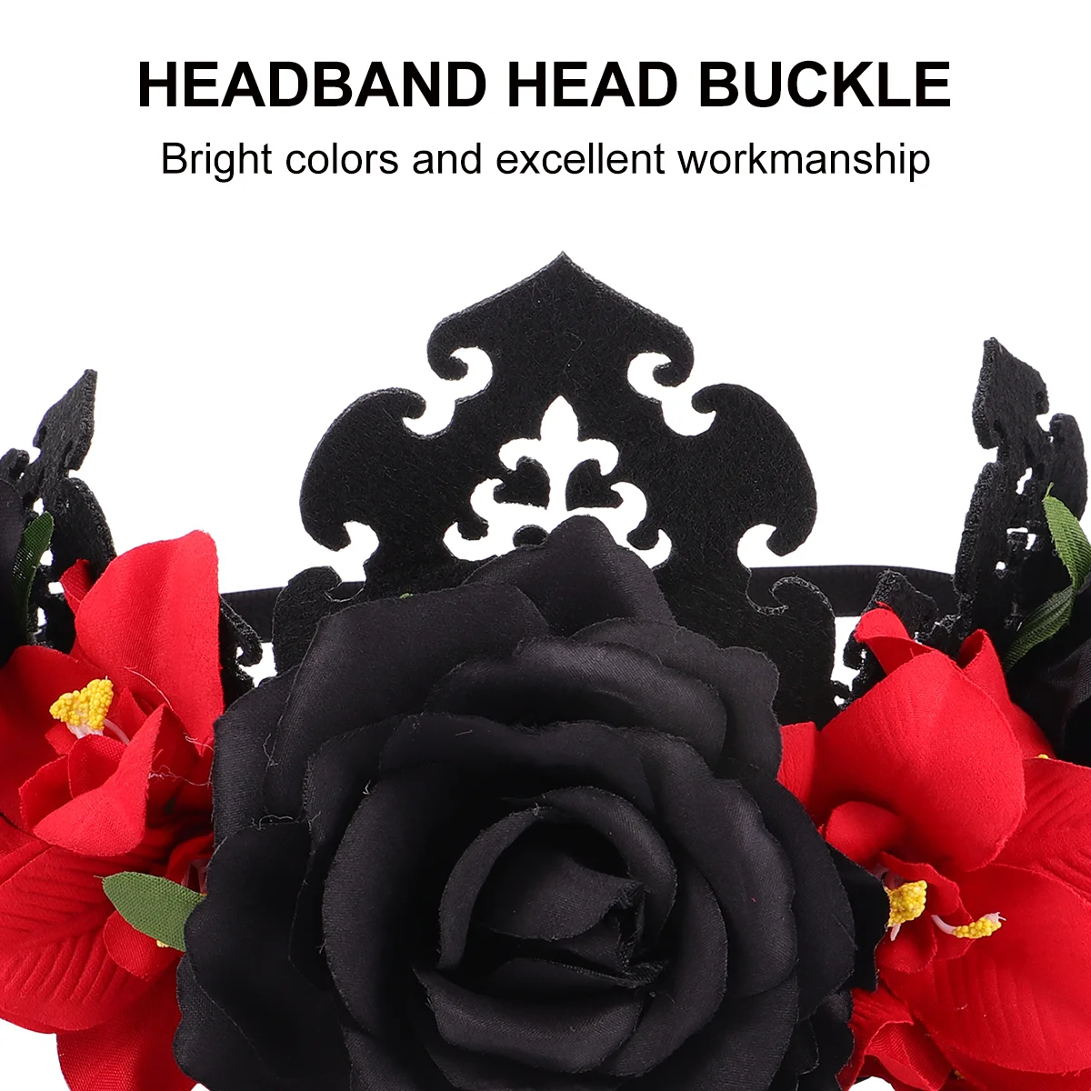 Halloween Wreath Floral Flower Headband Headdress Costumes Photo Women Rose Headpiece Fabric Miss