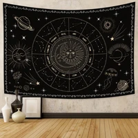 black moon and sun constellation divination tapestry wall hanging trippy tapestry for bedroom living room dorm home decor