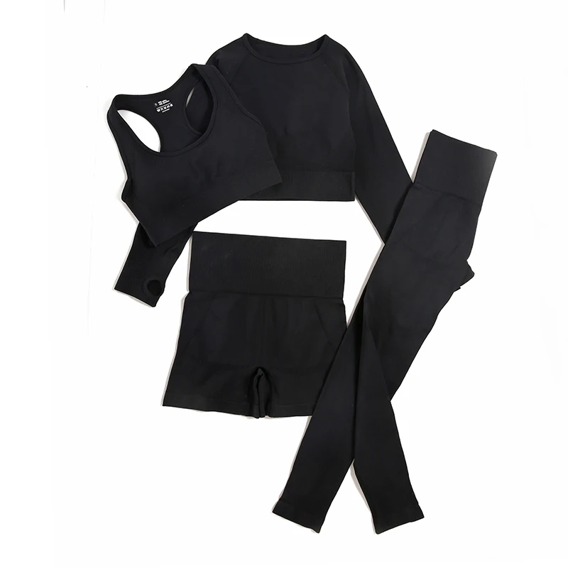 2/3/4pcs Seamless Yoga Set Gym Clothes Sportswear Yoga Suits for Women Fitness Set Tracksuits Sports Bra Gym Leggings