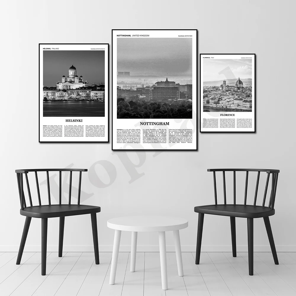 Фото Анталья Lyon Florence Nottingham Leicester Стамбул Helsinki Валенсия городской пейзаж фотографии домашний декор плакат №3