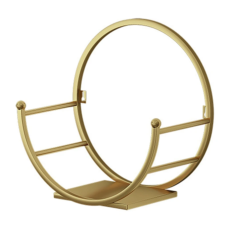 

Punch-Free Wall Shelf Home Round Metal Wall Hanging Plants Planter Storage Rack Creative Wall Display Craft Shelves