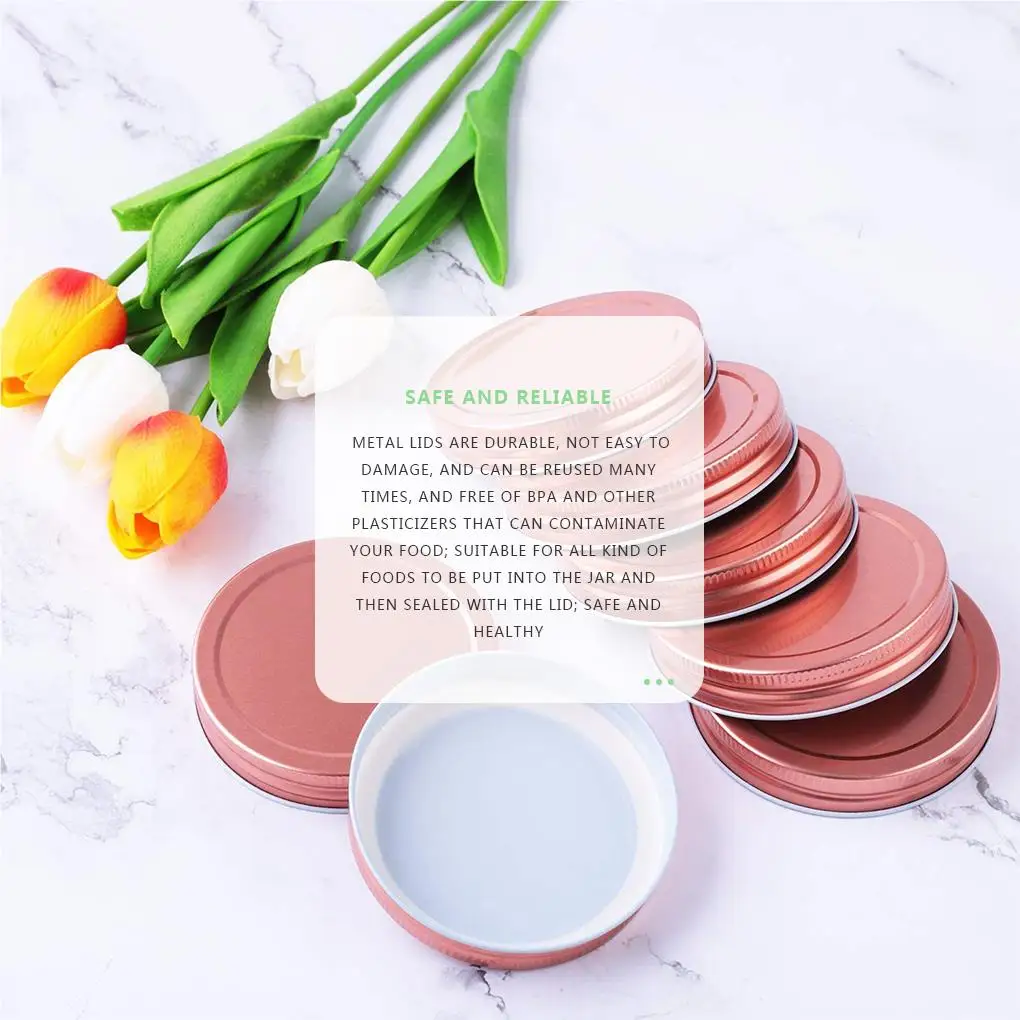 

24Pcs 86mm Split-Type Wide Mouth Jars Lids Storage Caps with Silicone Sealing Rings Replacement Seal Cover