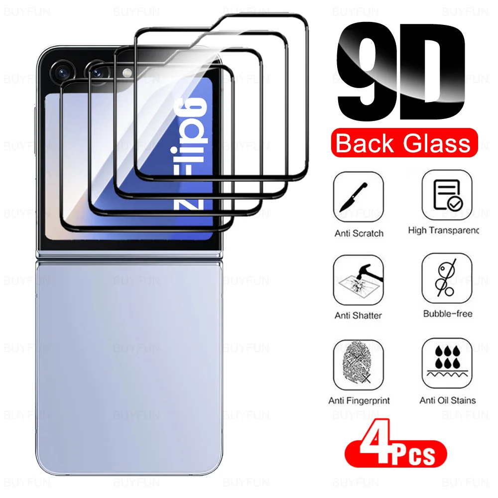 4 шт. 9D стекло для Samsung Galaxy Z Flip6 защитная пленка экрана закаленное Sumsung ZFlip6 Samsang ZFlip 6