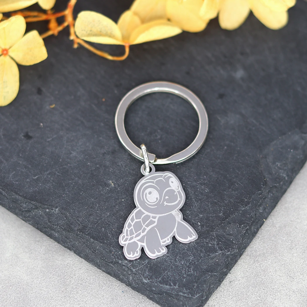 Маленькая подвеска в виде черепахи брелок для ключей подарок из нержавеющей