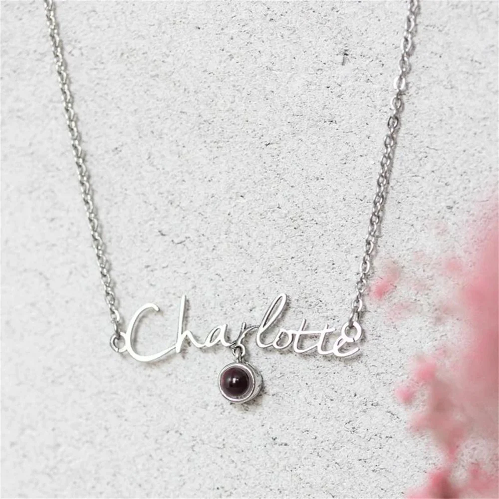 Photo Name Necklace Personalized Photo Projection Necklace Custom Picture Choker Necklace Jewelry Valentine Gift for Girl