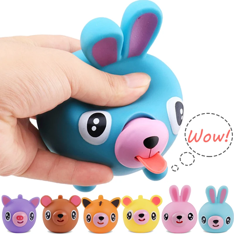 Funny Talking Animal Pinch Press Ball Tongue Out Stress Reliever Toys for Kids  Baby Toy 2022 Soft Rebound Toy Slow Rising
