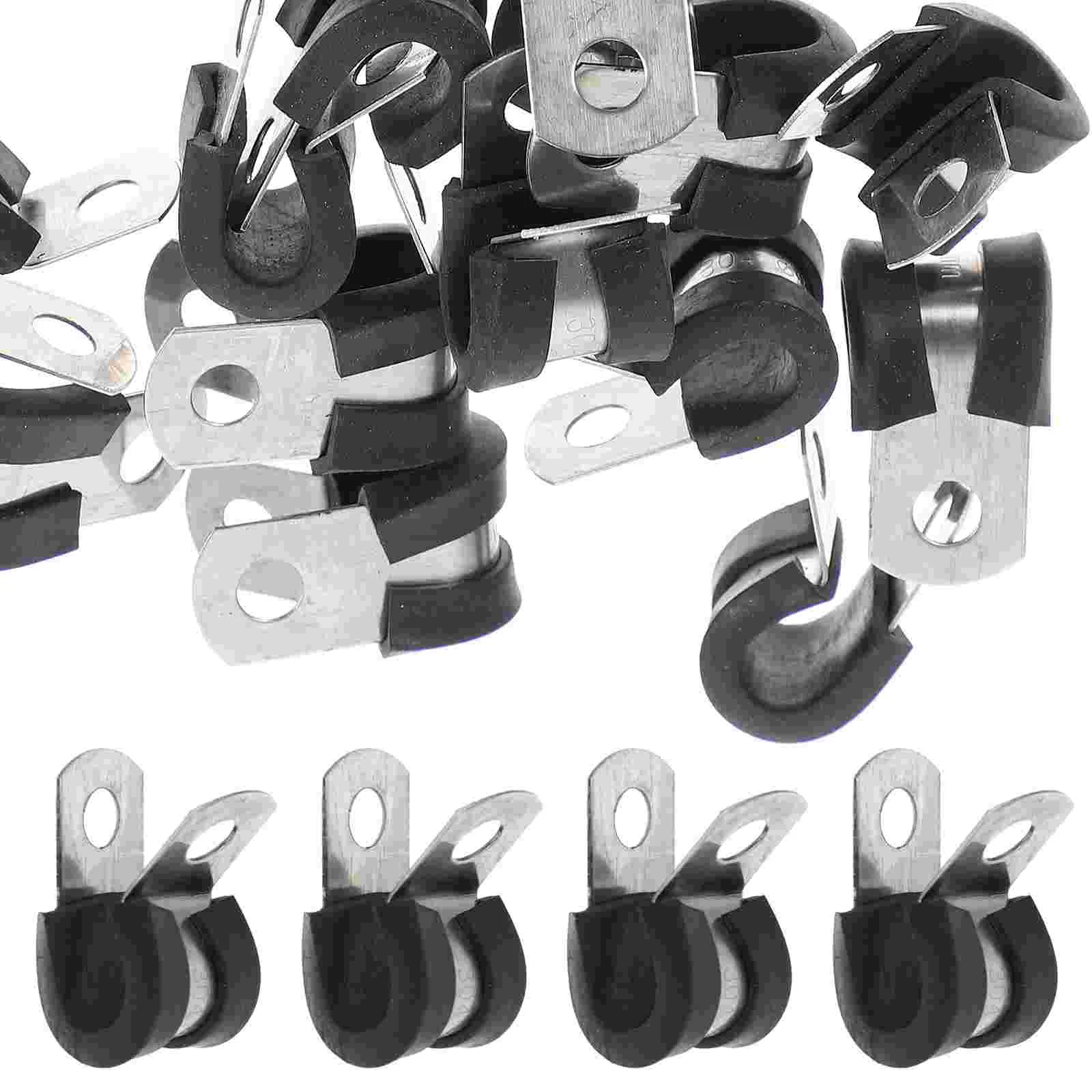 

Wire Clamp Clamps Cable Rubber Stainless Clips Strap Tube Insulated Steel Hanger Clip Tension Cushion Hose Electrical Metal P U