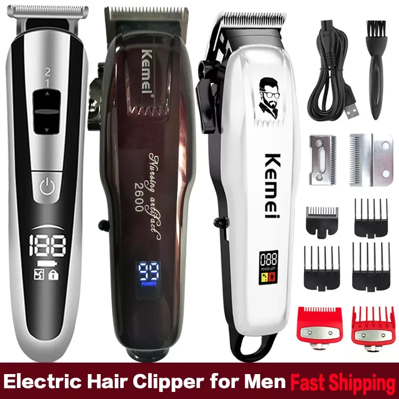 

Электрическая машинка для стрижки волос Kemei для мужчин, бритва, триммер для носа и ушей, машинка для стрижки бороды, бритва, машинка для стриж...