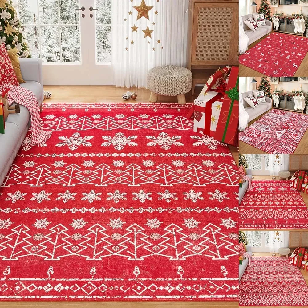 Рождественский принт для гостиной праздничного дня декоративный ковер моющийся