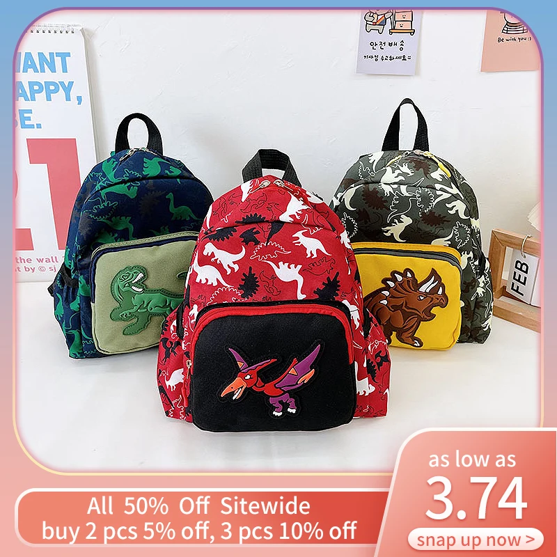 

Cartoon Dinosaur Children Backpacks High Capacity Kindergarten Schoolbag Korean Boy Girl School Bags Adjustable Kids Backpack