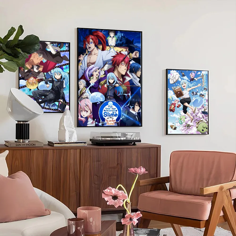 Tensei Shitara Slime Datta Ken DIY Sticky Poster Vintage Room Bar Cafe Decor Home
