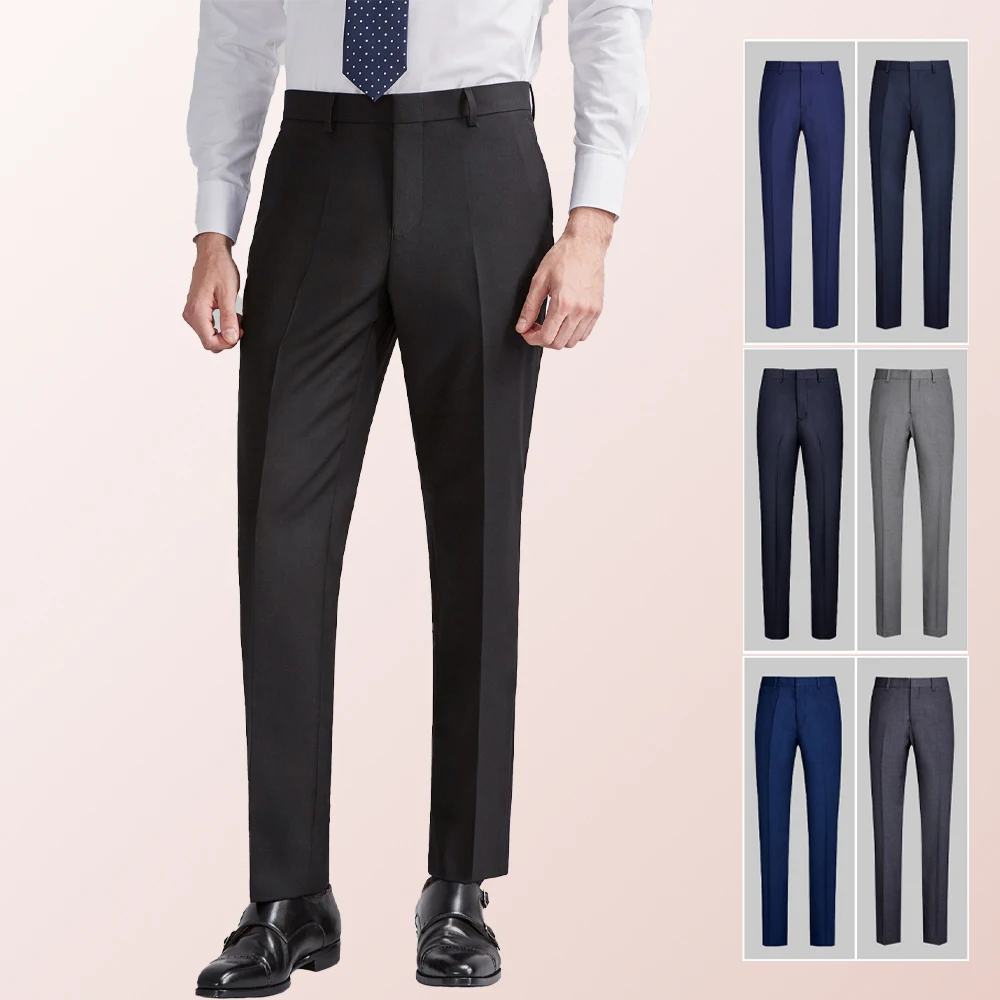 

(Luxury Genuine) New Men's Italian Trousers ,Slim Fit Professional Suit Pants ,Straight Business Casual Suit Pants ,Non-ironing