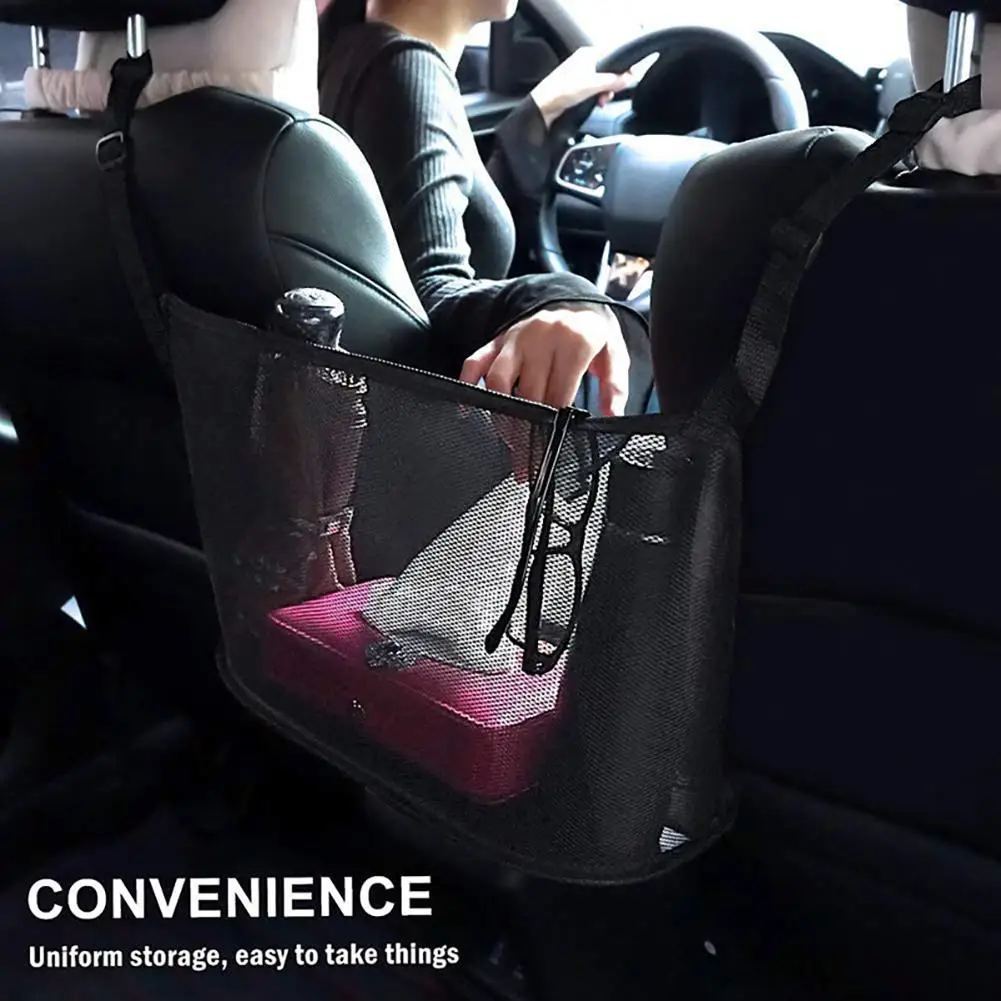 

Car Net Pocket Handbag Holder Mesh Organizer Bag Seat Side Storage Hanging Pouch Pet Guardrail Interior Supplies