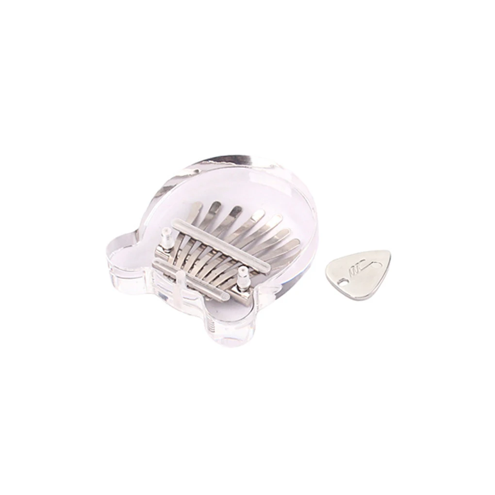 

Калимба с 8 клавишами, металлический пособие карманного размера, музыкальный инструмент, акриловое фортепиано для большого пальца, обучающ...