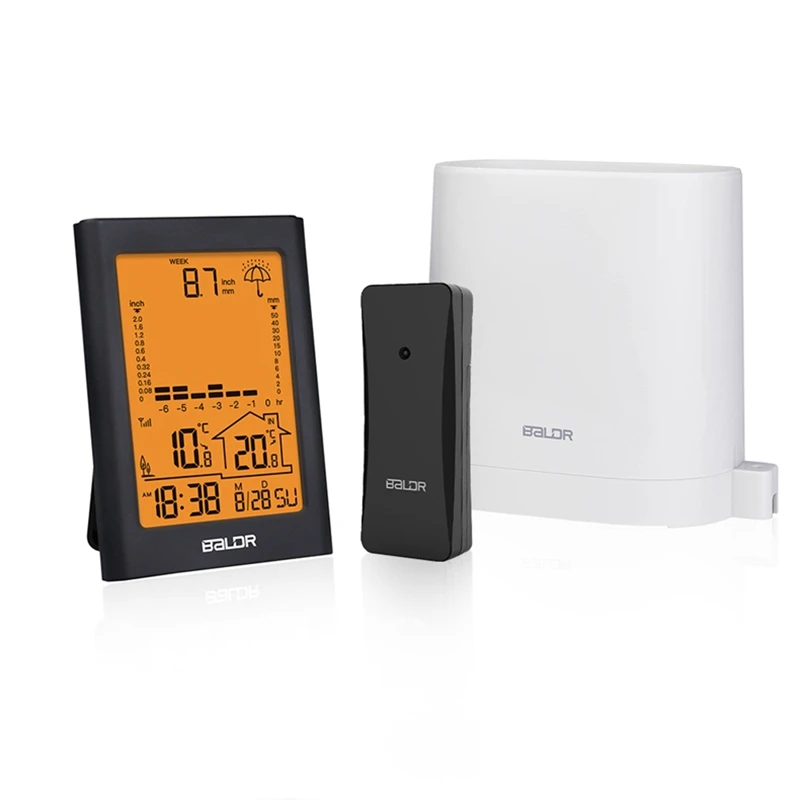 In/outdoor Thermometer Real-time Rainfall Measure Recorder D