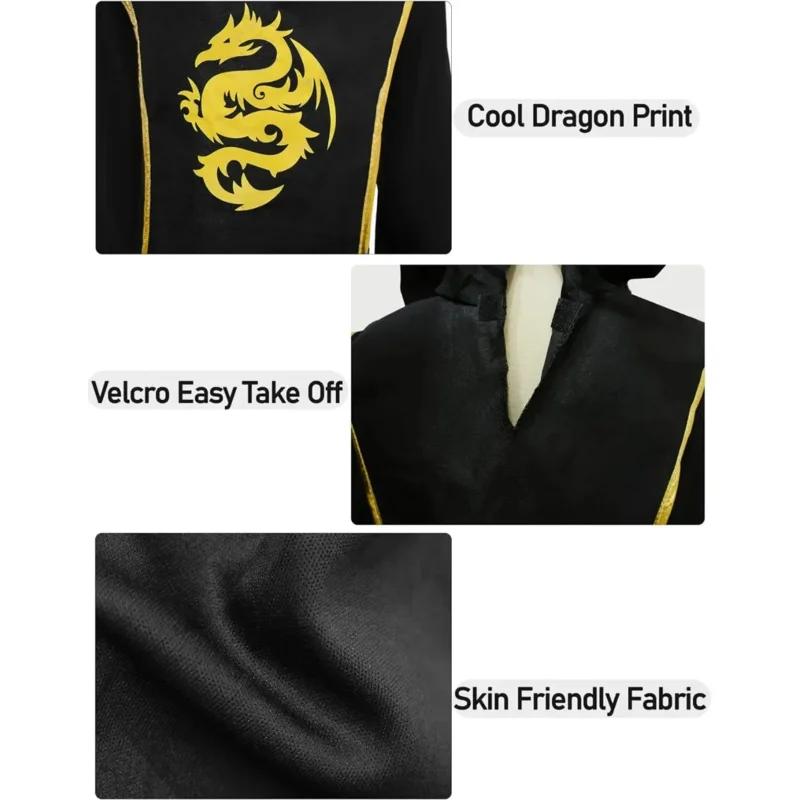 Детский костюм на Хэллоуин золотого грагона костюмы ниндзя для мальчиков и