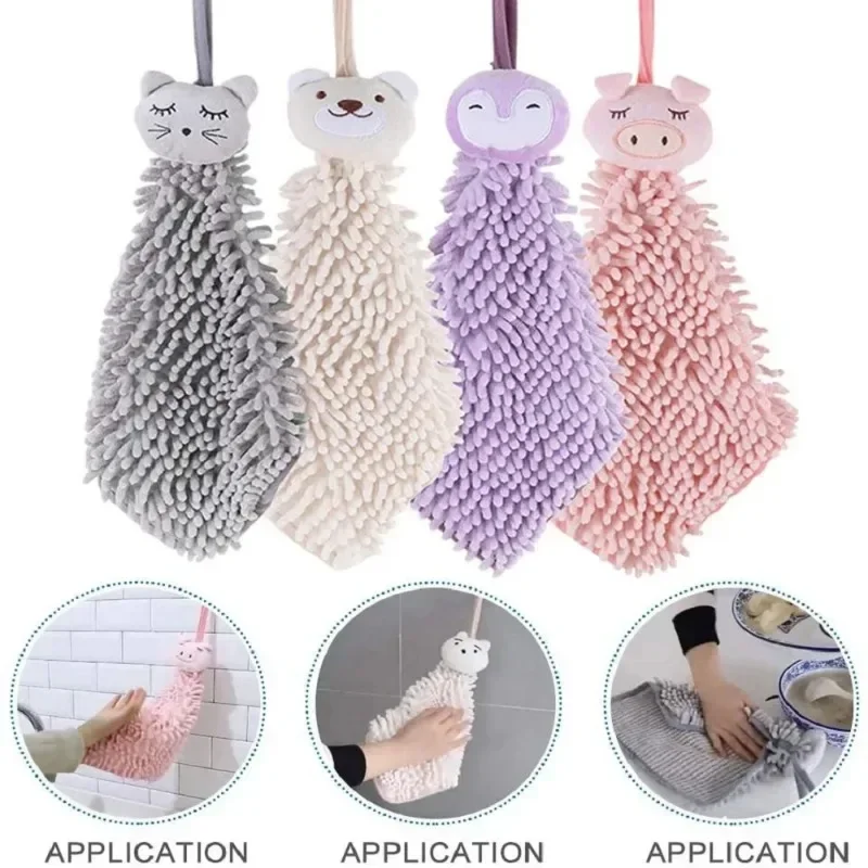 

Cartoon Wipe Hands Towel Kitchen Lint-Free Clean Kitchen Bathroom Toilet Absorbent Quick-Drying Towel Soft Touch Hand-Cleaning