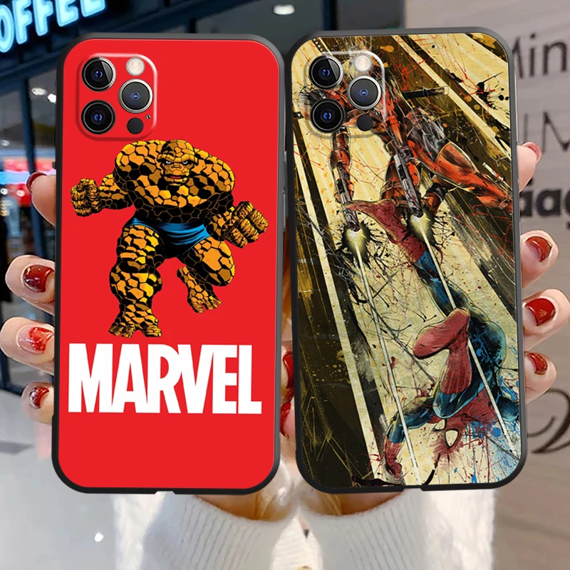

Spiderman Marvel Phone Cases For iPhone 11 12 Pro MAX 6S 7 8 Plus XS MAX 12 13 Mini X XR SE 2020 Cases Carcasa Funda