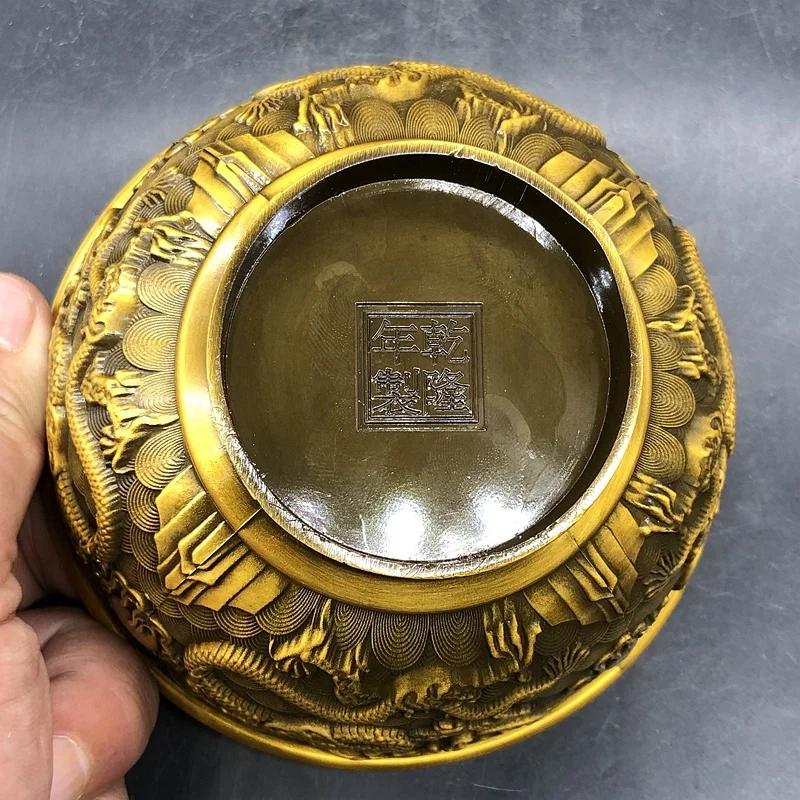 Антикварная разная коллекция имитация династии Цин год Цяньлун двойной дракон