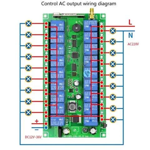 315 МГц 433 МГц RF Дистанционный контроль беспроводной переключатель 12V-36V 18CH 18WAY REVIVER и 18CH-передатчик для двери
