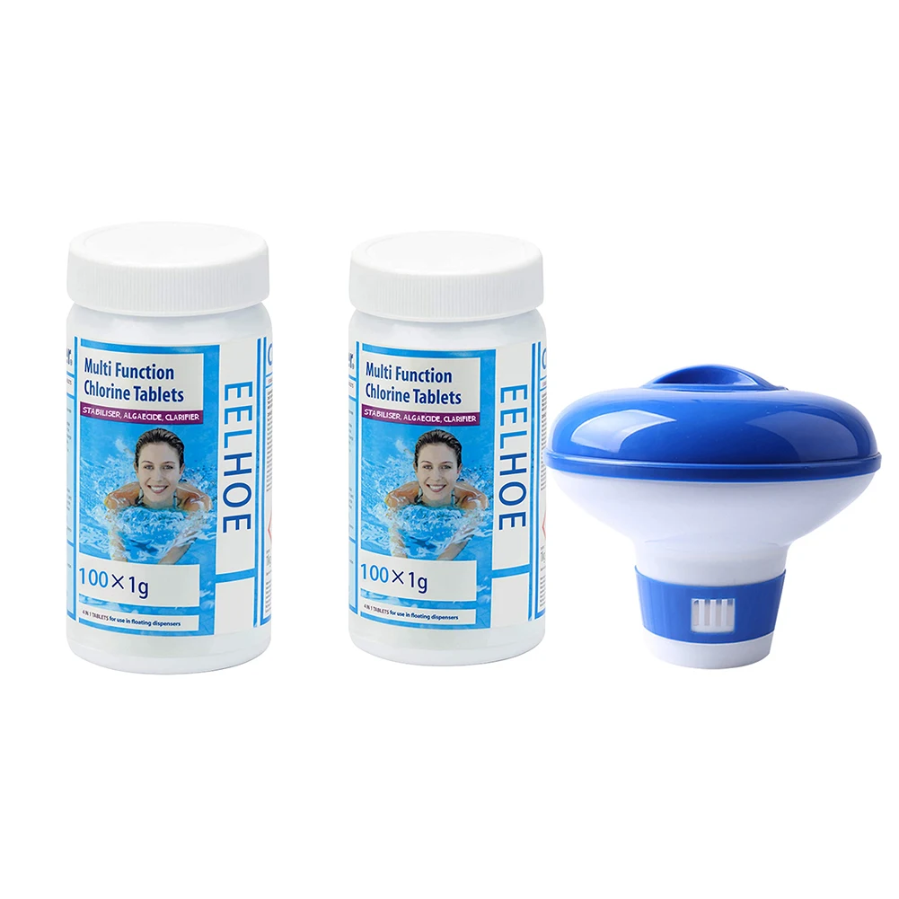 

Swimming Pool Cleaning Tablet Floating Chlorine Hot Tub Chemical Dispenser Cleaner Tools Effervescent Tablets