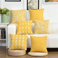 45x45cm retro yellow color geometric printed sofa cushion cover home bedroom decor throw pillow case