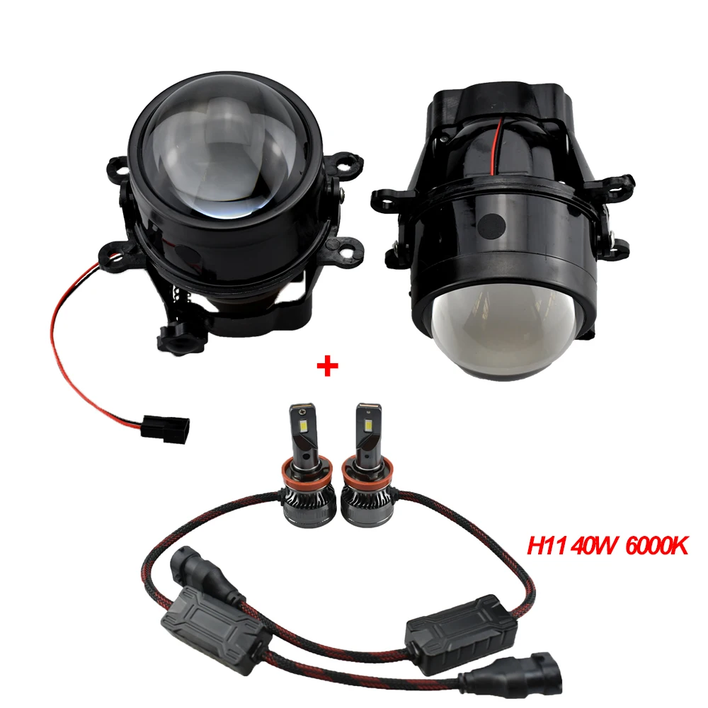 1Pair 3.0 Inch Adjustment Bracket Bi-Xenon Fog Light Waterproof Projector Lens H11 for J-eep Compass 2011-2017 Renegade BU 15-19 - купить по