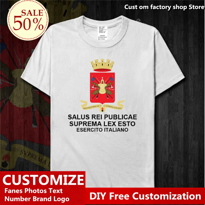

Ltaliana Army T shirt DIY Custom Jersey Fans Name Number Brand LOGO Cotton T-shirts Men Women Loose Casual Sports T-shirt