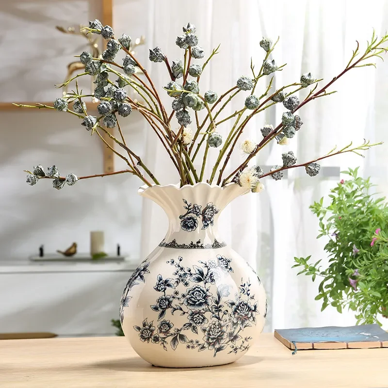 

Home Decor Nordic Creative Vase Flower Vases for Homes Wet and Dry Planter Desk Decoration Imitation Ceramic Plastic Crafts