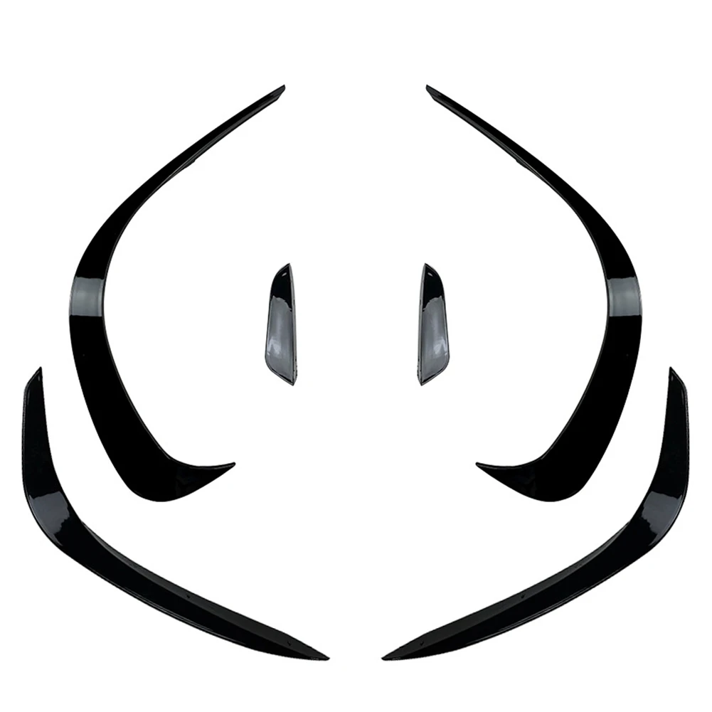 

6 шт., передний бампер, боковой разветвитель, спойлер, надувной нож для Mercedes-Benz C-Class W206 2021 2022 C200 C260 C300, черный