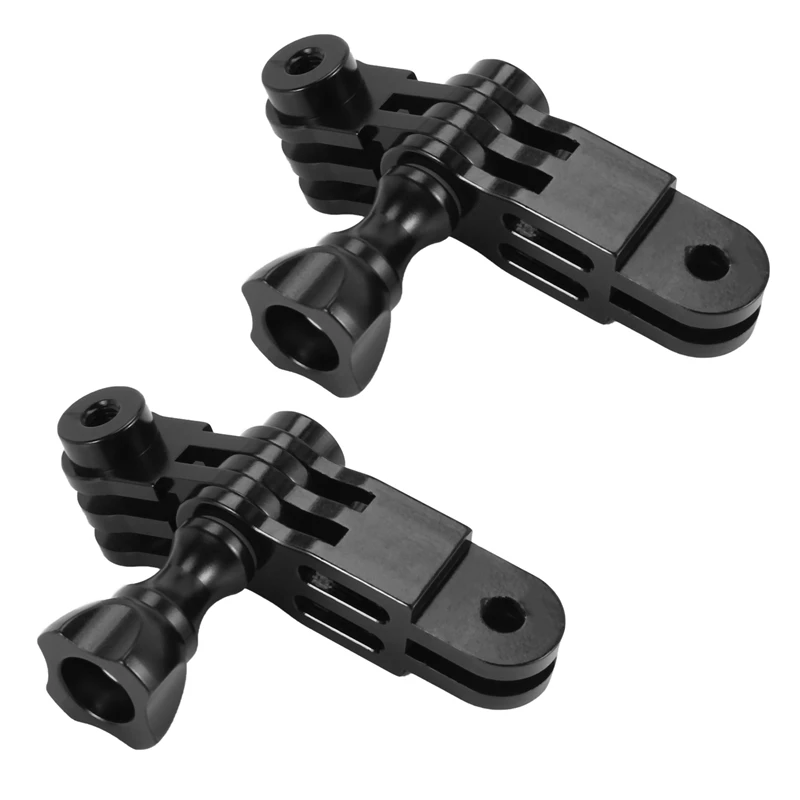 2X CNC Aluminium Alloy Three-Way Pivot Arm Mount Adapter For GOPRO Hero 1 2 3 3+ 4 5 Session/Xiaomi Yi/SJ/Gitup Black |