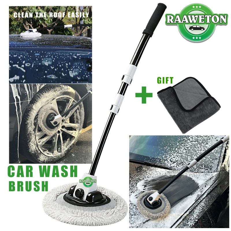 110cm Car Wash Brush Mop Kit Cleaning Brush Chenille Microfiber  Telescopic Long Handle Cleaning Mop Car Cleaning Tool