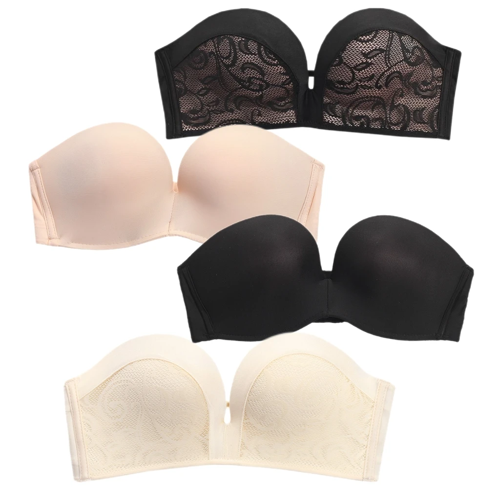 

Strapless Bra For Women Push Up Sexy Lace Patchwork Female Underwear Lingerie Ladies Bralette Sujetadores Para Mujeres Backless