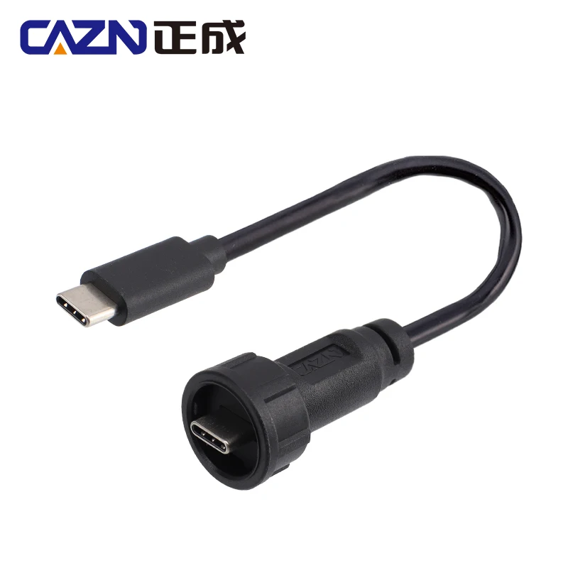 

CAZN Водонепроницаемый кабель USB C Type-C «папа-папа» с перемычкой и резьбой байонетного типа 5,0G 10,0G