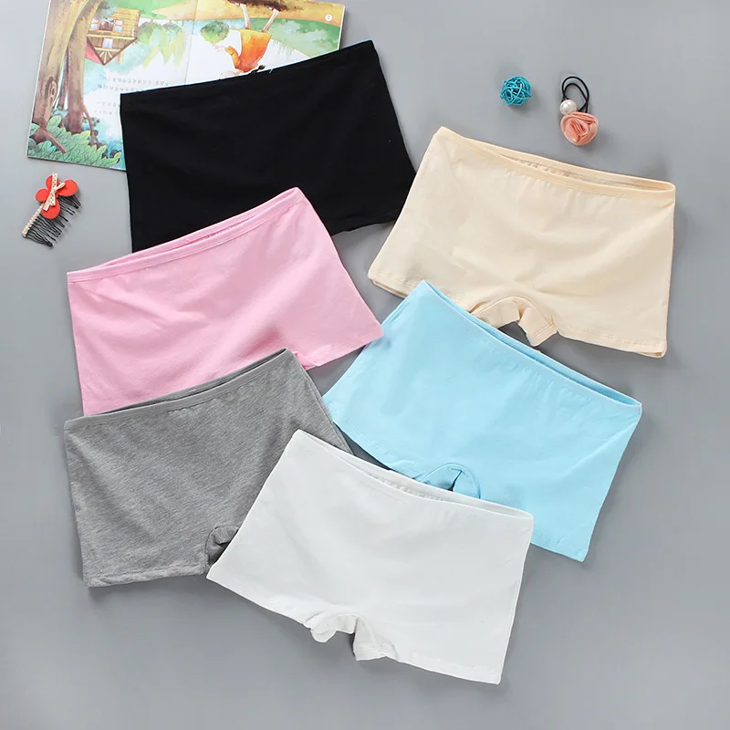 

6Pc/Lot Teenage Girl Boxers Cotton Young Pantie Breathable Girl Comfortable Teen Underpa