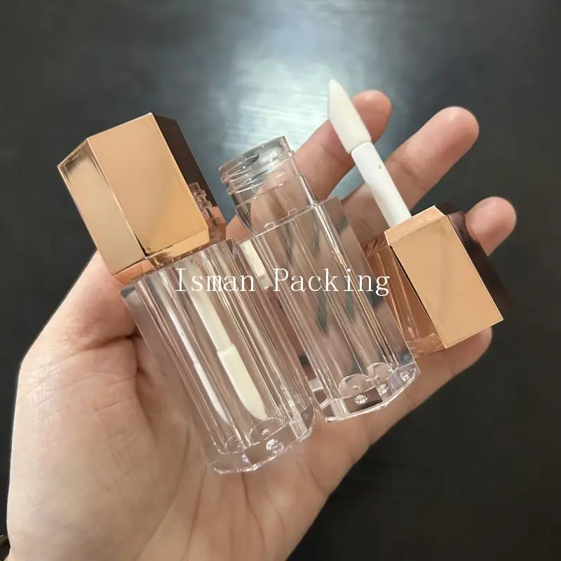 50 шт. шестигранный металлический блеск для губ розового золота тюбик