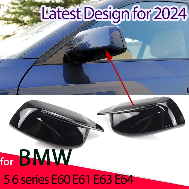 Новый черный боковой зеркальный чехол M look из углеродного волокна для BMW 5 серии E60